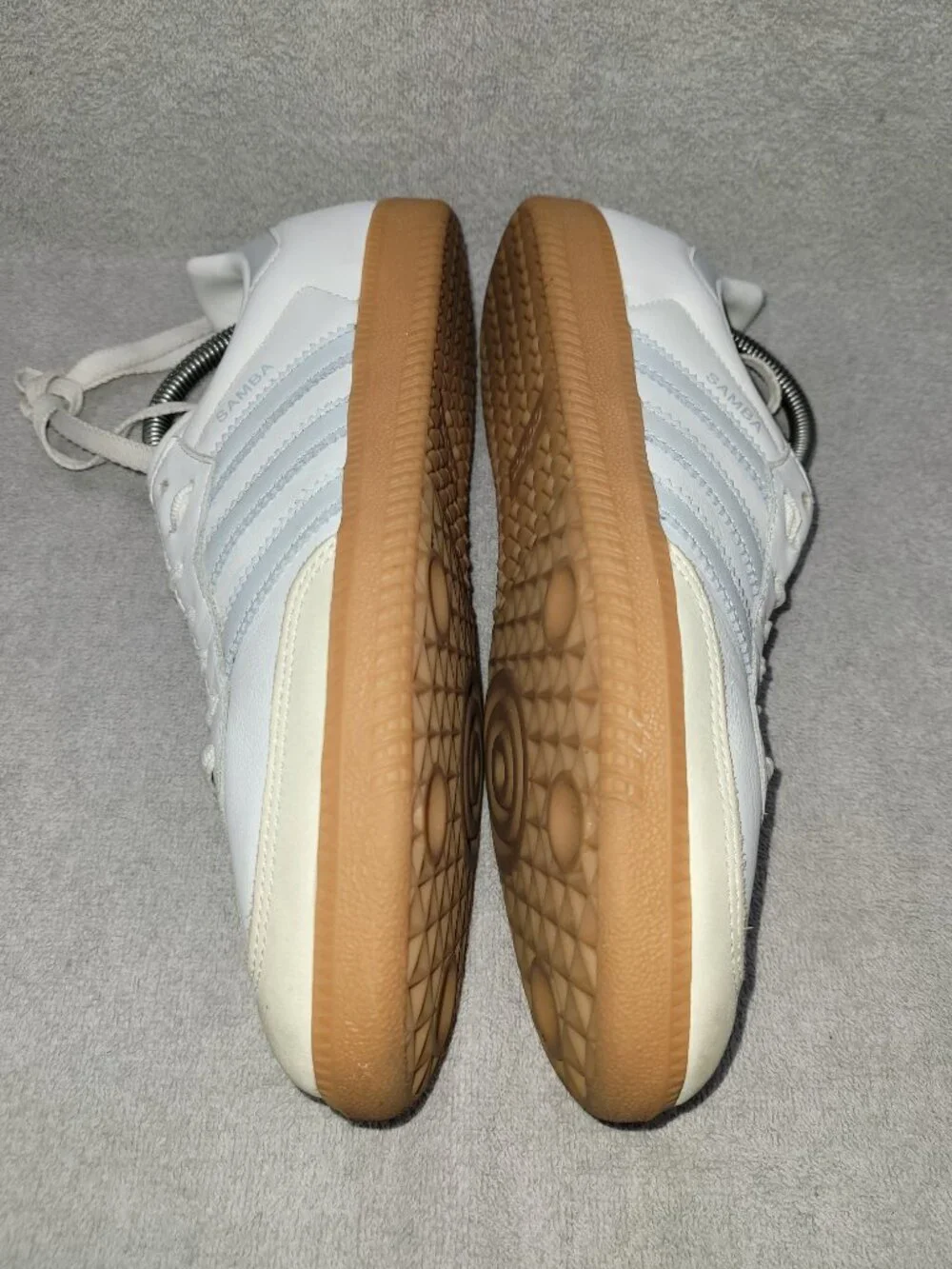 Adidas Samba OG Cloud White Halo Blue Tan Shoes IE0877 Women's/Ladies Size 9.5